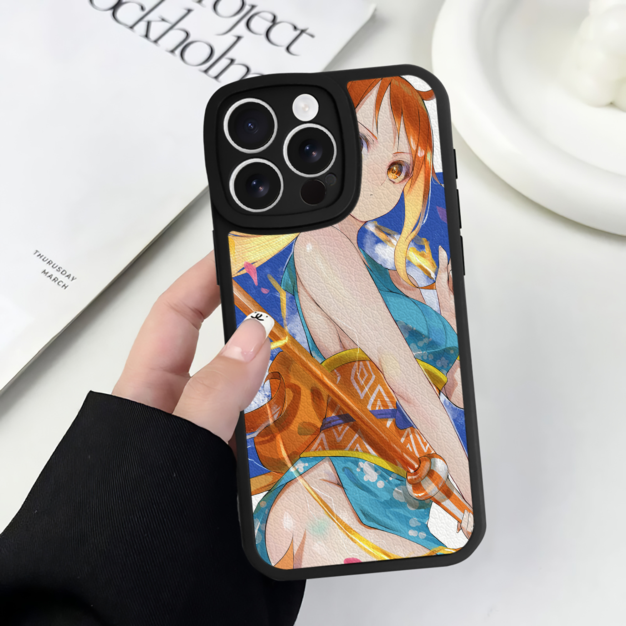 （画像用） ワンピース ONE PIECE 【iPhone 16シリーズ対応】シリコンスマホケース（レザー調） 材質：シリコン